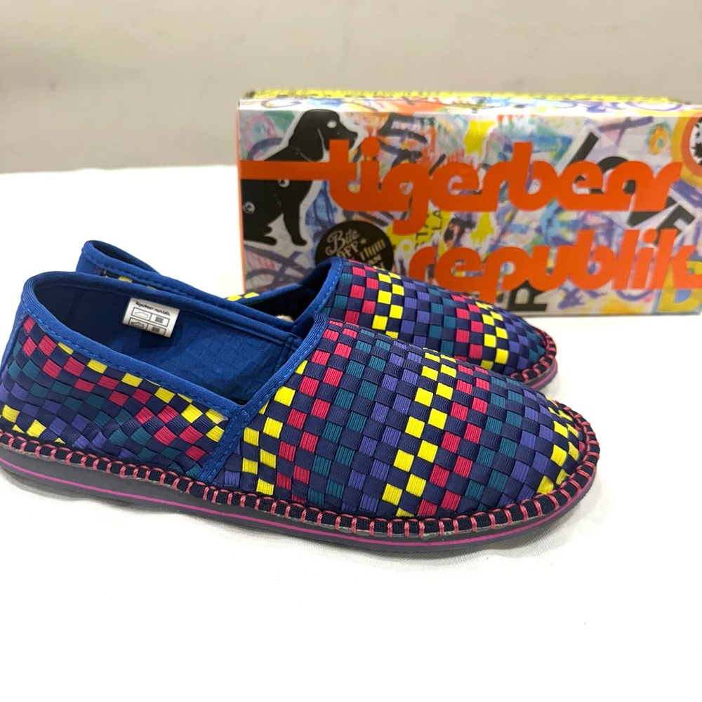 Tigerbear Republik Hendrix Women Slip On Shoes Color Rainbow Elasic Gore size 9